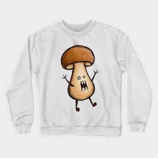 Weird Brown Bolete Mushroom Crewneck Sweatshirt